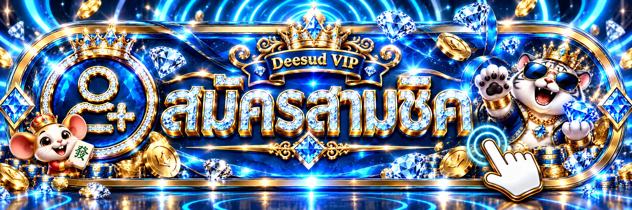 ป้ายทางเข้า Deesud VIP พร้อมสัญลักษณ์สมัครสมาชิก
